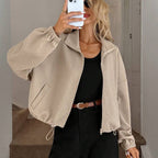 Women’s Loose Baseball Uniform Coat – Casual Varsity Style Jacket for Everyday Wear