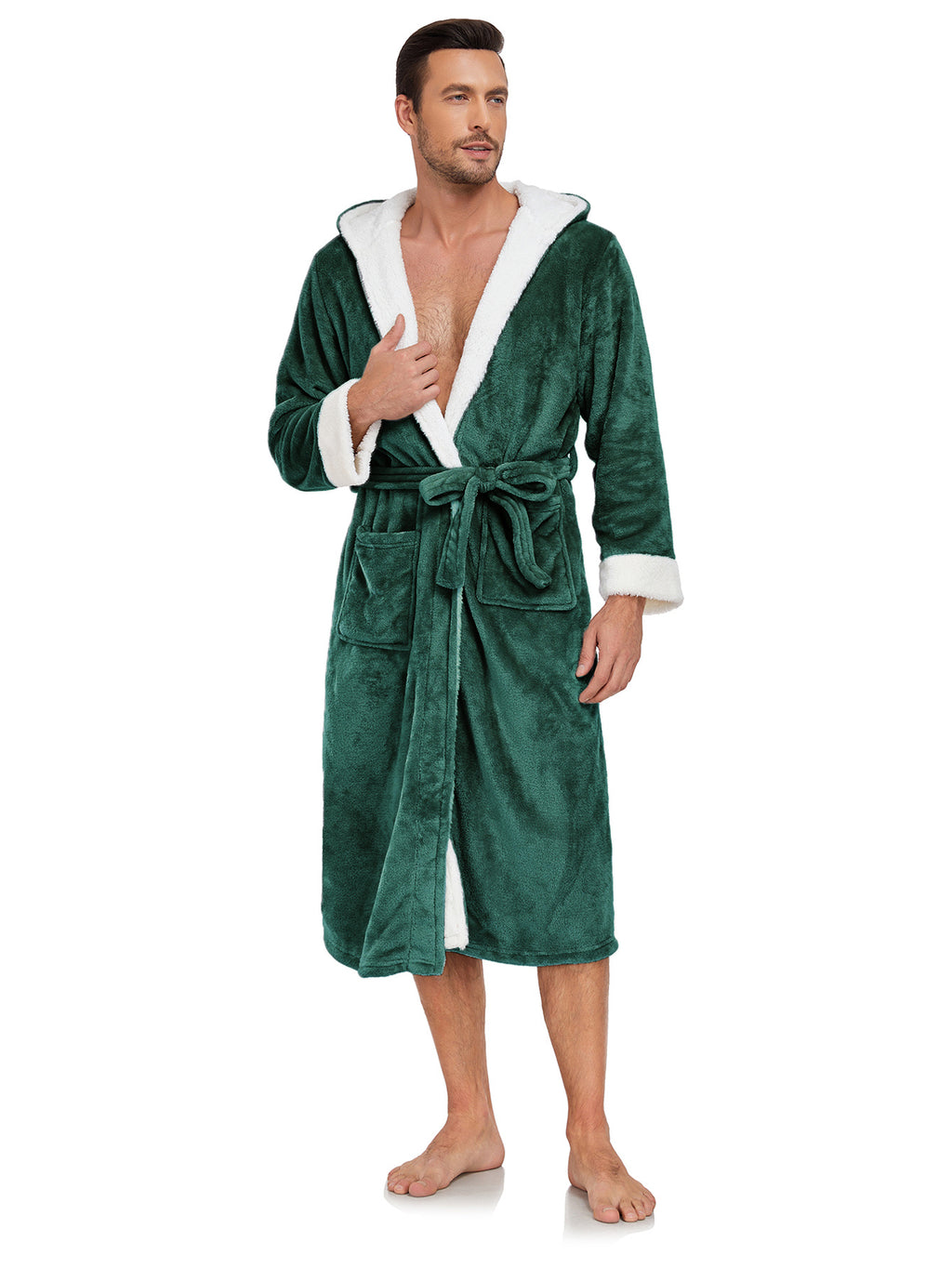RONGTAI Long Fleece Bathrobe – Ultra Soft, Warm, and Cozy Winter Robe for Men & women