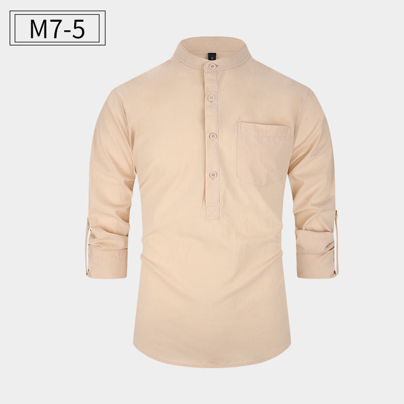 New Men’s Cotton Shirt – Casual Style Breathable Long Sleeve Everyday Wear