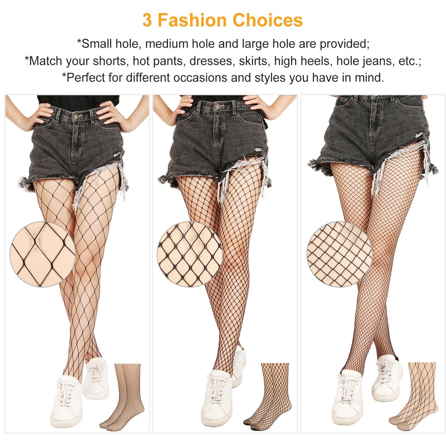 Women’s Sexy Fishnet Tights – High Waist Stretchy Mesh Pantyhose with Hollow Out Design
