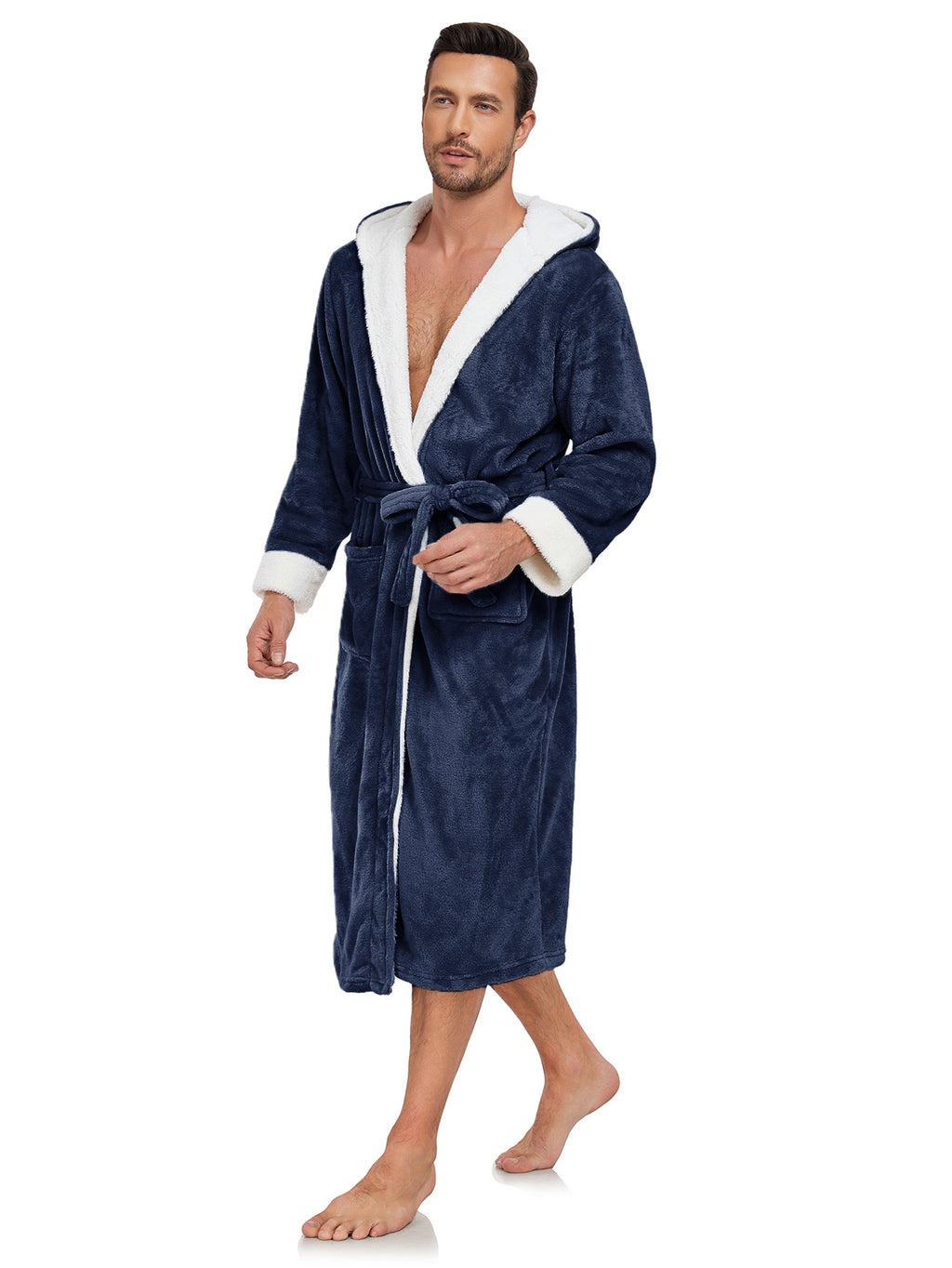 RONGTAI Long Fleece Bathrobe for Men & Women – Ultra Soft, Warm, and Cozy Unisex Winter Robe