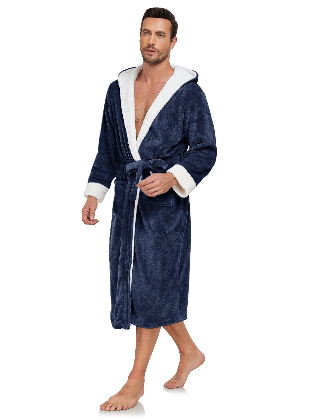 RONGTAI Long Fleece Bathrobe for Men & Women – Ultra Soft, Warm, and Cozy Unisex Winter Robe