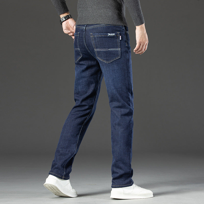 Men’s Fleece-Lined Padded Jeans – Thick Warm Winter Denim Pants for Cold Weather Comfort