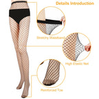 Women’s Sexy Fishnet Tights – High Waist Stretchy Mesh Pantyhose with Hollow Out Design