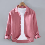 Men’s Pure Linen Shirt – Breathable All-Match Casual Summer Fashion Top