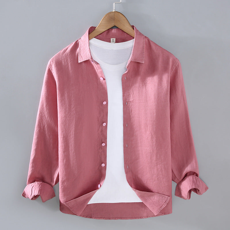 Men’s Pure Linen Shirt – Breathable All-Match Casual Summer Fashion Top