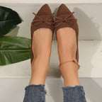 Bow Knitted Loafers – INS Fashion Pointed-Toe Flats Shoes for Women