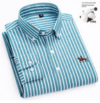 Men’s Cotton Long-Sleeved Casual Shirt – Soft Breathable Everyday Button-Down Top