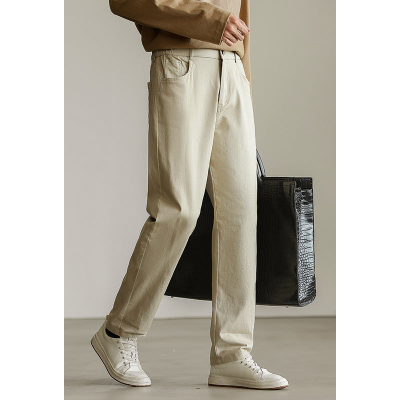 Men’s American-Style Heavy Stretch Jeans – Durable Thick Denim Pants with Classic Fit