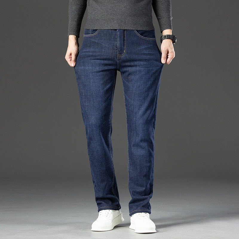 Men’s Fleece-Lined Padded Jeans – Thick Warm Winter Denim Pants for Cold Weather Comfort