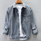 Men’s Cowboy Denim Shirt Jacket – Autumn & Winter Casual Versatile Outerwear