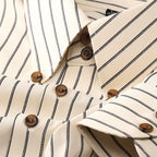 Men’s Non-Iron Striped Long Sleeve Shirt – Spring & Autumn Wrinkle-Free Business Casual Wear