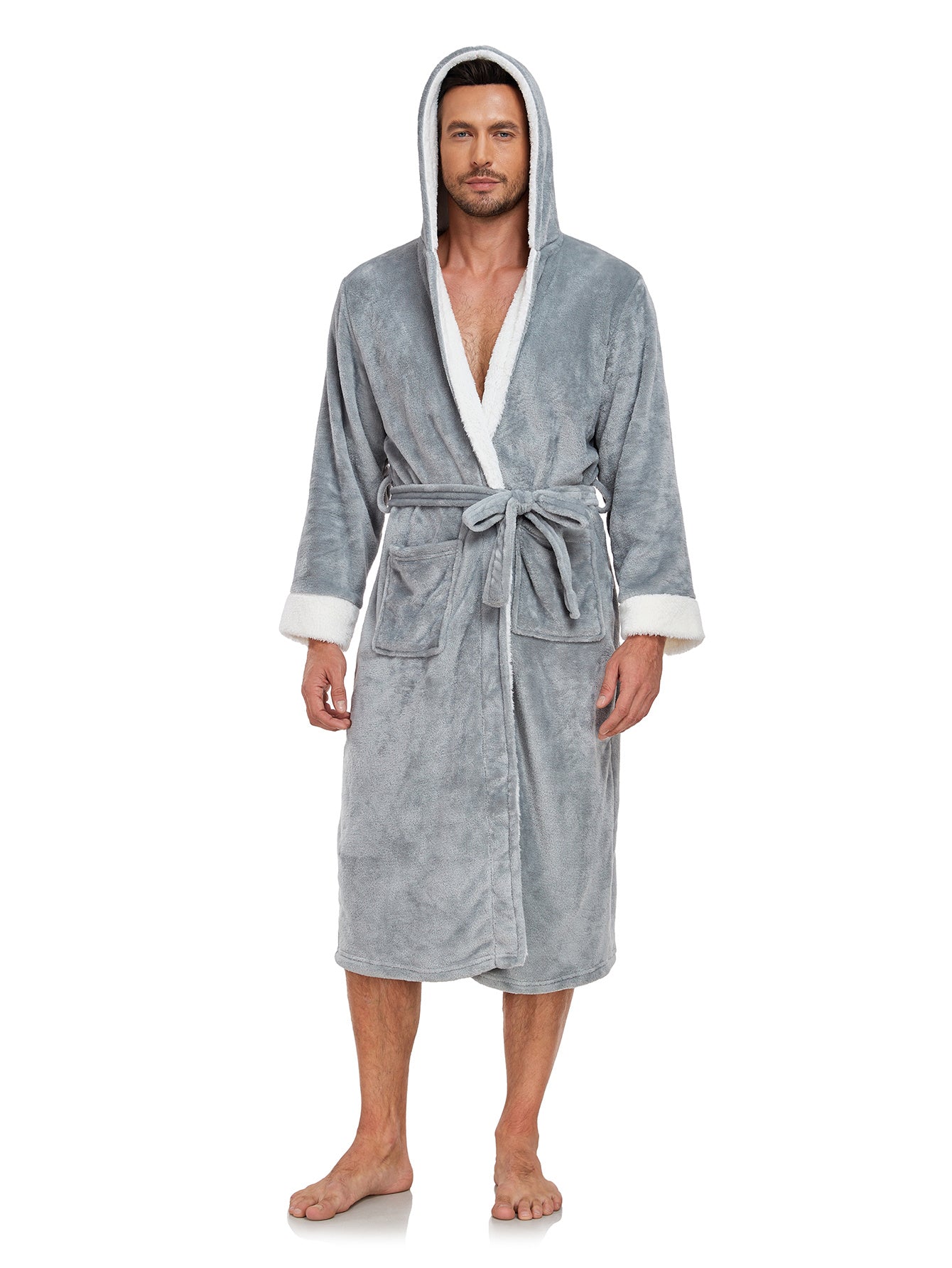 RONGTAI Long Fleece Bathrobe for Men & Women – Ultra Soft, Warm, and Cozy Unisex Winter Robe