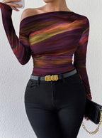 Women’s Graphic Print Long Sleeve T-Shirt – Casual Trendy Tees & Tops