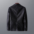 Men’s Leather Lapel Jacket – Stylish Thin Autumn & Winter Outerwear for a Classic Look