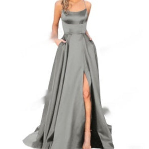 Women’s Solid Color Slim Fit Hollow Shoulder Dress – Elegant Bridesmaid & Party Long Dress