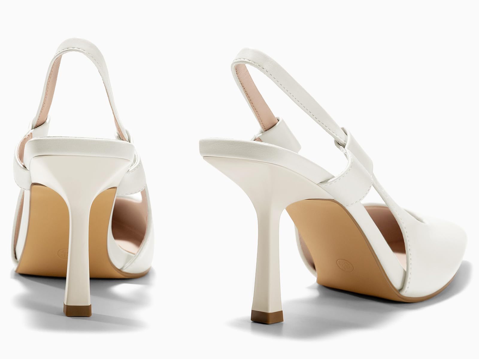 Coutgo Women's Slingback Kitten Heels – Pointed Toe Slip-On Dress Shoes for Party & Prom