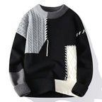 Men’s Colorblock Pullover Sweater – Stylish Winter Knitwear Long Sleeve Casual Top
