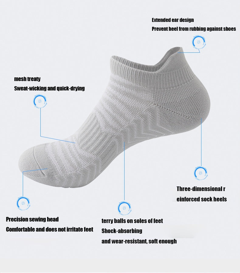 3 Pairs Men’s Low Athletic Socks – Cushioned Breathable Running & Sports Crew Socks