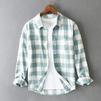 Men’s Loose Plaid Lapel Shirt – Long Sleeve Casual All-Match Flannel Cardigan