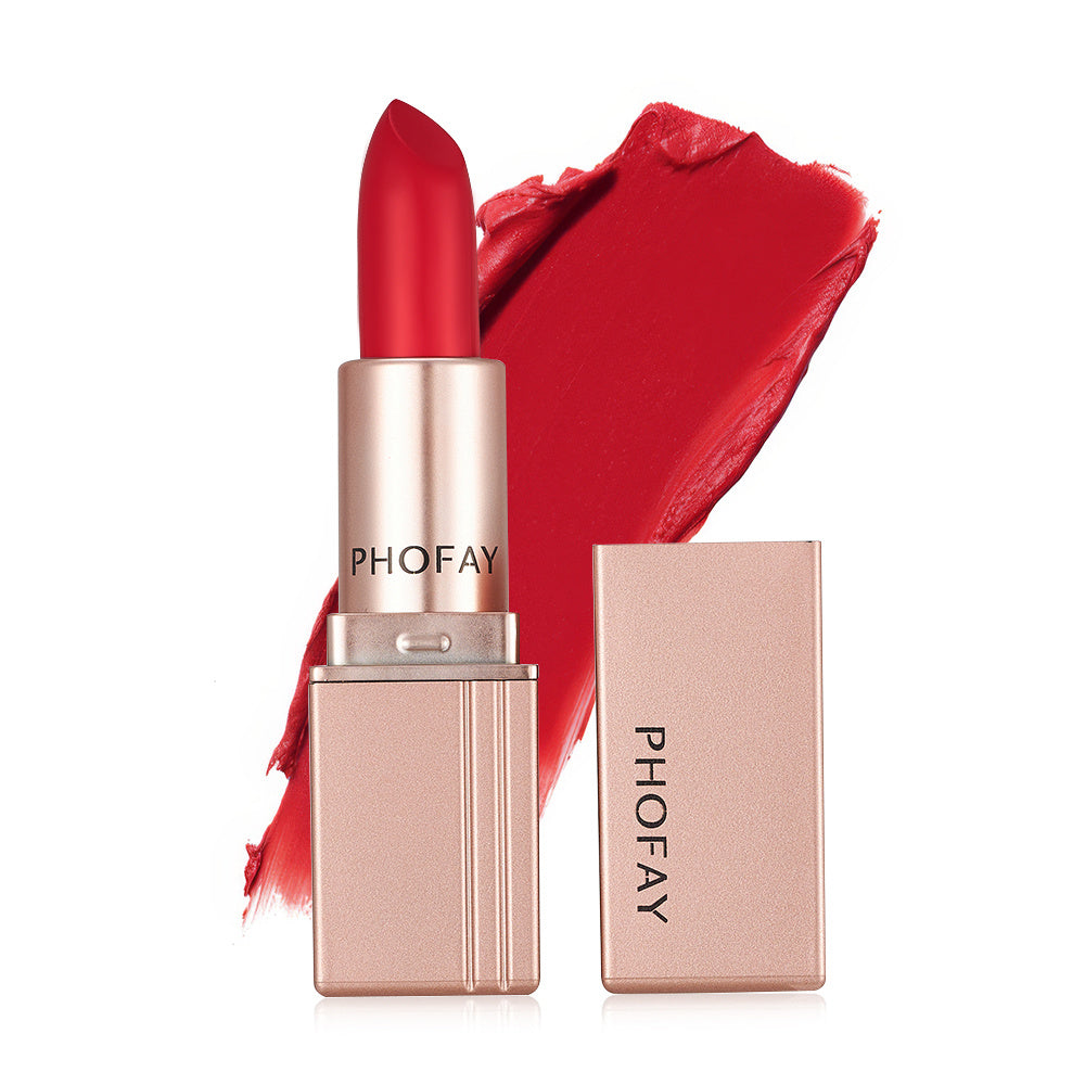 PHOFAY Matte Lipstick – Long-Lasting Velvet Finish, Smudge-Proof Hydrating Lip Color