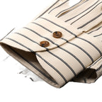 Men’s Non-Iron Striped Long Sleeve Shirt – Spring & Autumn Wrinkle-Free Business Casual Wear
