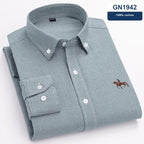 Men’s Cotton Long-Sleeved Casual Shirt – Soft Breathable Everyday Button-Down Top