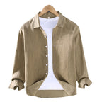 Men’s Pure Linen Shirt – Breathable All-Match Casual Summer Fashion Top
