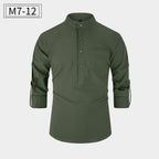 New Men’s Cotton Shirt – Casual Style Breathable Long Sleeve Everyday Wear