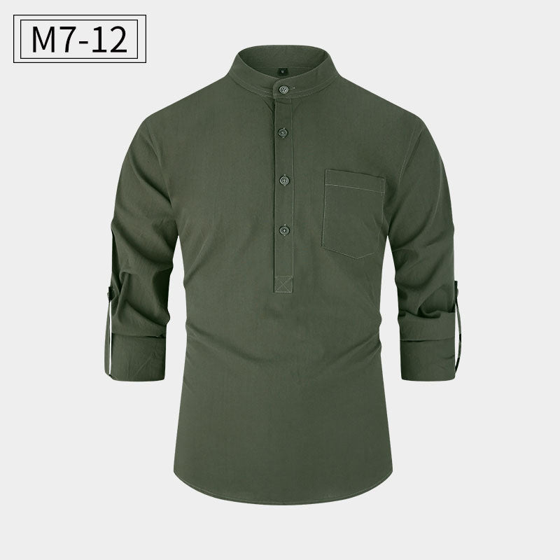 New Men’s Cotton Shirt – Casual Style Breathable Long Sleeve Everyday Wear