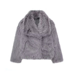 Women’s Winter Plush Coat – Thick Warm Fluffy Lapel Jacket for Casual & Chic Outfits