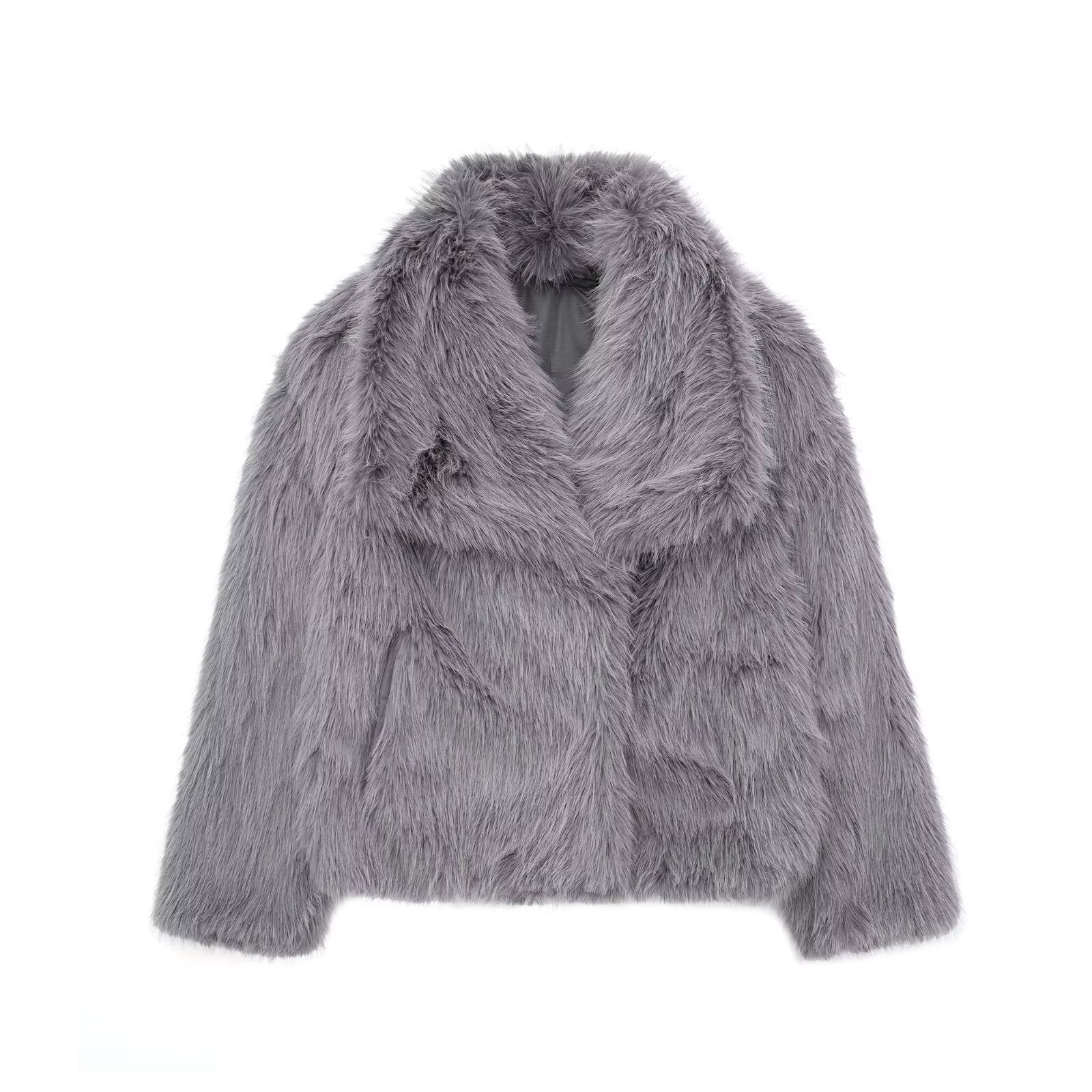 Women’s Winter Plush Coat – Thick Warm Fluffy Lapel Jacket for Casual & Chic Outfits
