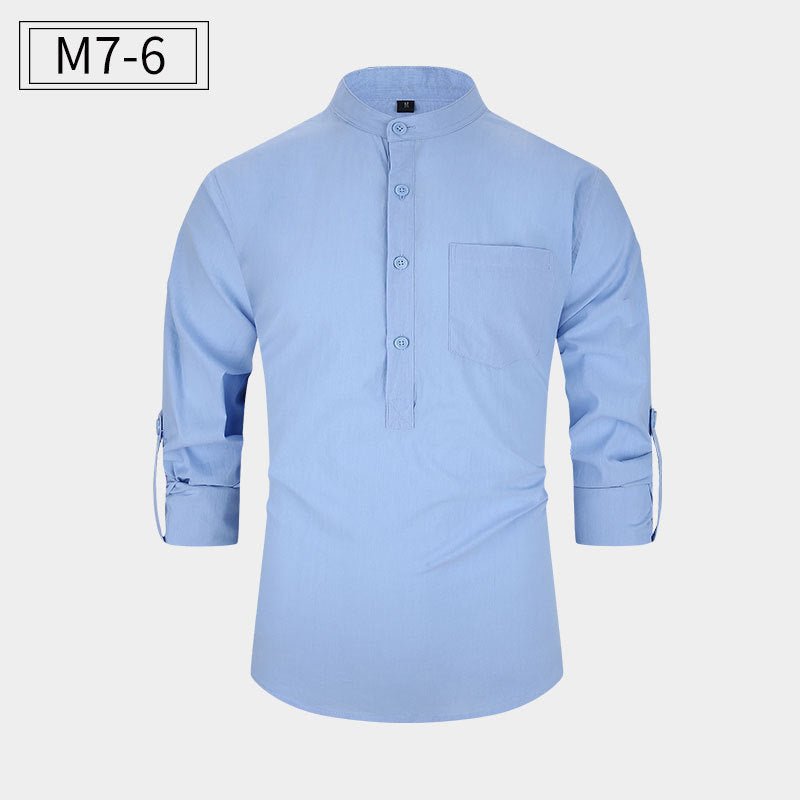 New Men’s Cotton Shirt – Casual Style Breathable Long Sleeve Everyday Wear
