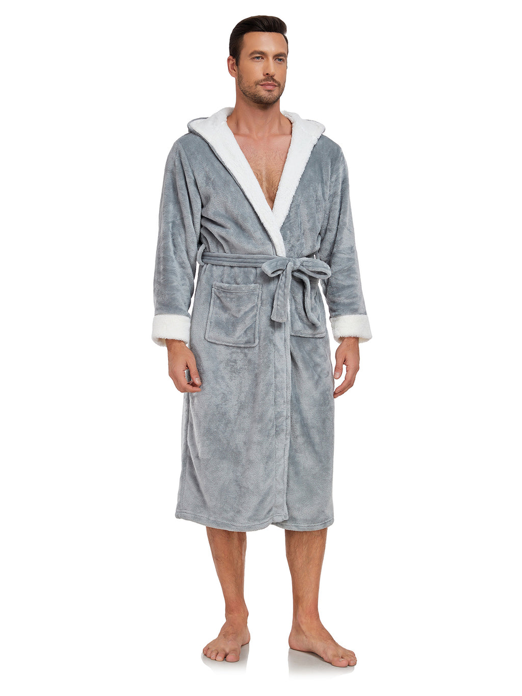 RONGTAI Long Fleece Bathrobe for Men & Women – Ultra Soft, Warm, and Cozy Unisex Winter Robe