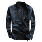 Men’s Stand Collar Casual Shirt – European & American Style Slim Fit Modern Fashion Top