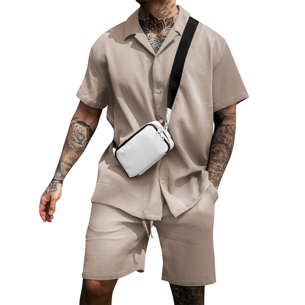 Men’s Casual Polo & Shorts Set – Comfortable Short-Sleeved Summer Suit