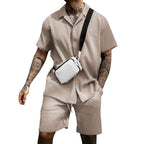 Men’s Casual Polo & Shorts Set – Comfortable Short-Sleeved Summer Suit