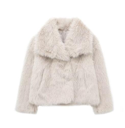 Women’s Winter Plush Coat – Thick Warm Fluffy Lapel Jacket for Casual & Chic Outfits