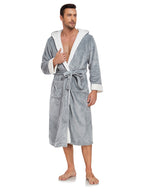 RONGTAI Long Fleece Bathrobe for Men & Women – Ultra Soft, Warm, and Cozy Unisex Winter Robe
