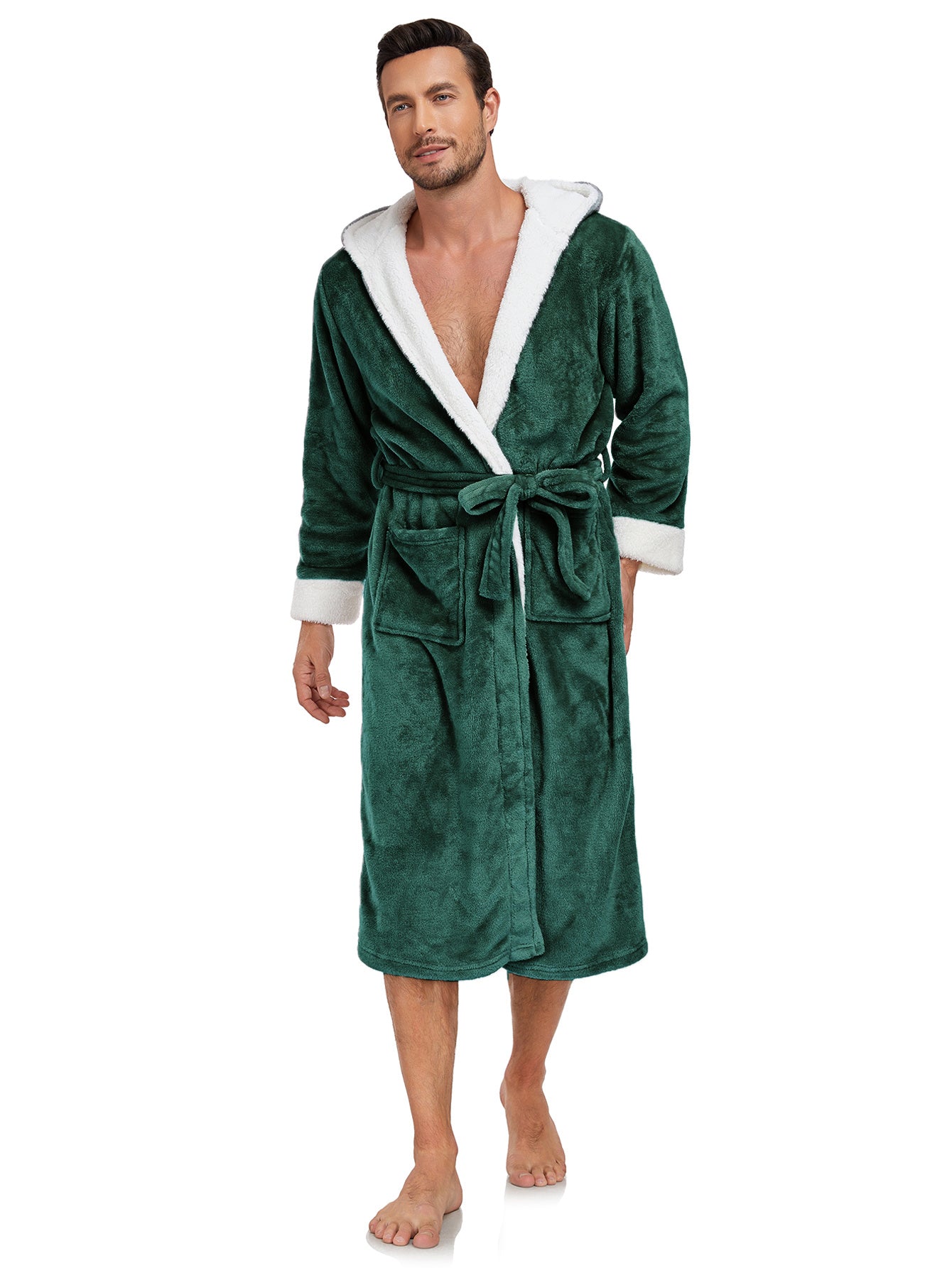 RONGTAI Long Fleece Bathrobe – Ultra Soft, Warm, and Cozy Winter Robe for Men & women