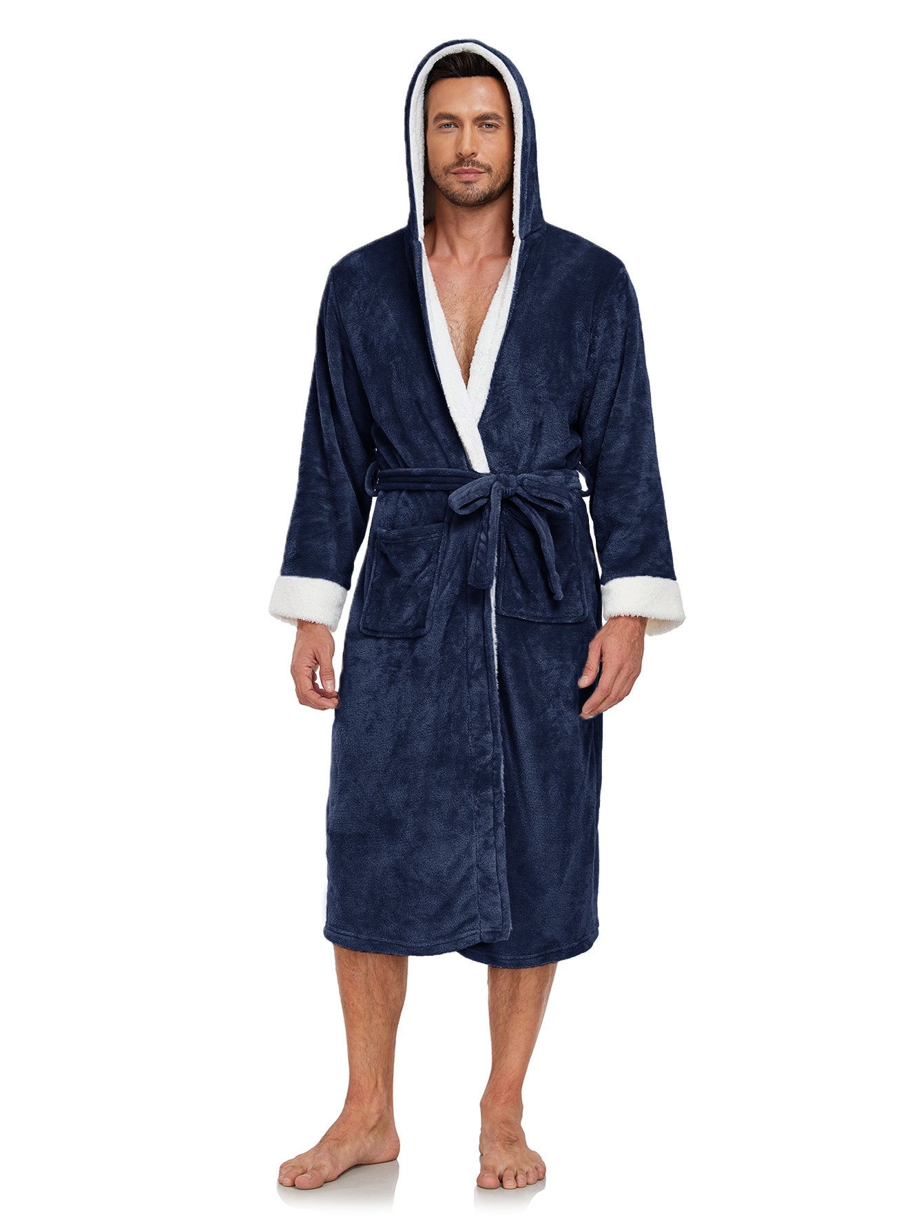 RONGTAI Long Fleece Bathrobe for Men & Women – Ultra Soft, Warm, and Cozy Unisex Winter Robe