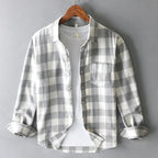 Men’s Loose Plaid Lapel Shirt – Long Sleeve Casual All-Match Flannel Cardigan