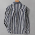 Men’s Spring Striped Shirt Jacket – Personalized Casual Collar Outerwear