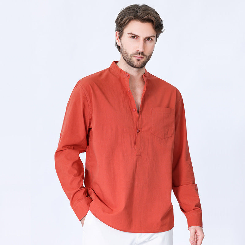 New Men’s Cotton Shirt – Casual Style Breathable Long Sleeve Everyday Wear