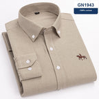 Men’s Cotton Long-Sleeved Casual Shirt – Soft Breathable Everyday Button-Down Top