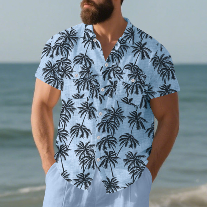 Men’s European & American Beach Shirt – Casual Short Sleeve Summer Top