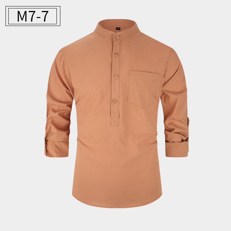New Men’s Cotton Shirt – Casual Style Breathable Long Sleeve Everyday Wear