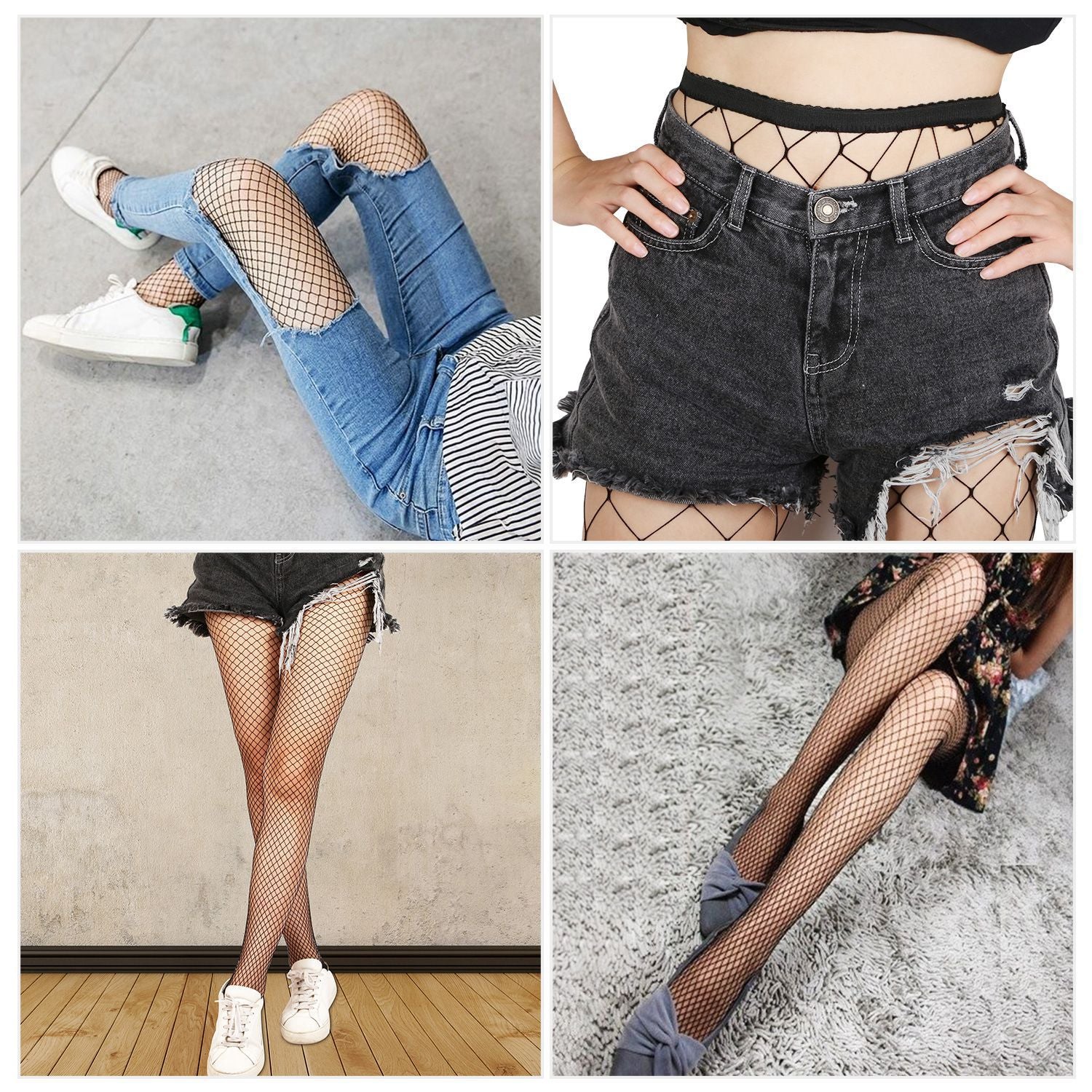 Women’s Sexy Fishnet Tights – High Waist Stretchy Mesh Pantyhose with Hollow Out Design